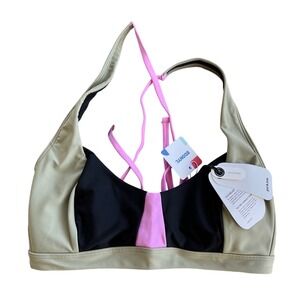Prana Multicolor Bikini Top - Black, Pink, Tan
